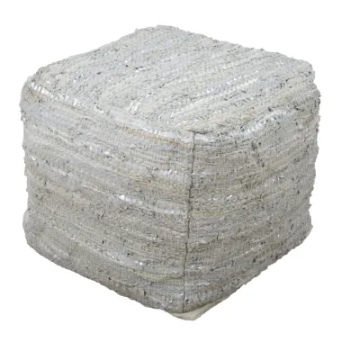 PUFF DELHI KWADRATOWY 50X50X40 cm (90% SKÓRA / 10% BAWEŁNA)
